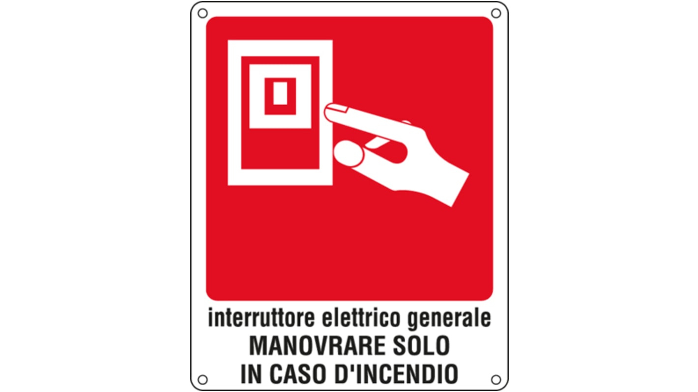 Cartello "Interruttore Elettrico Generale", in Italiano