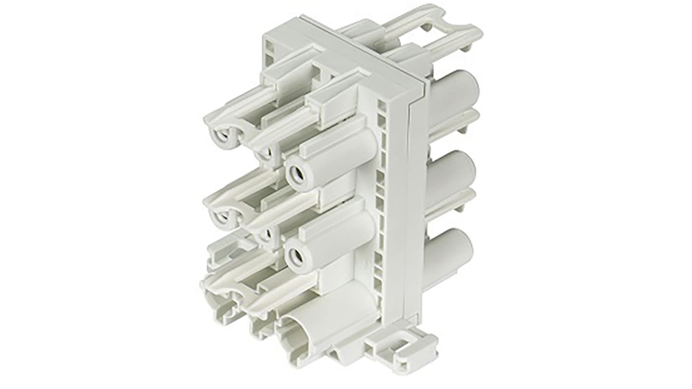 Wieland GST18 Series Distribution Block, 3-Pole, Female, 5-Way, 16A, IP40