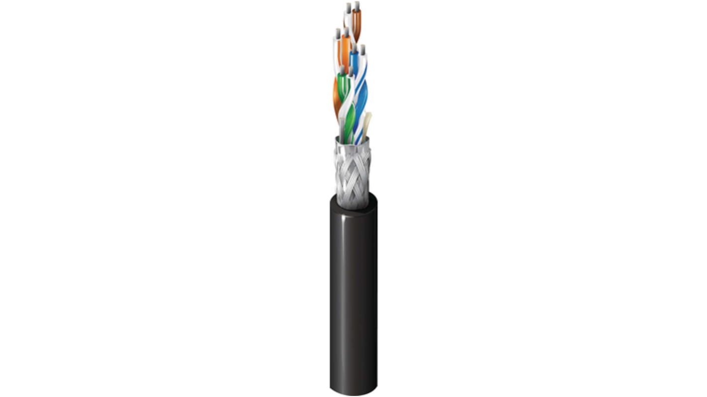 Cable Ethernet Cat5e F/UTP Belden de color Gris, long. 100m, funda de PVC