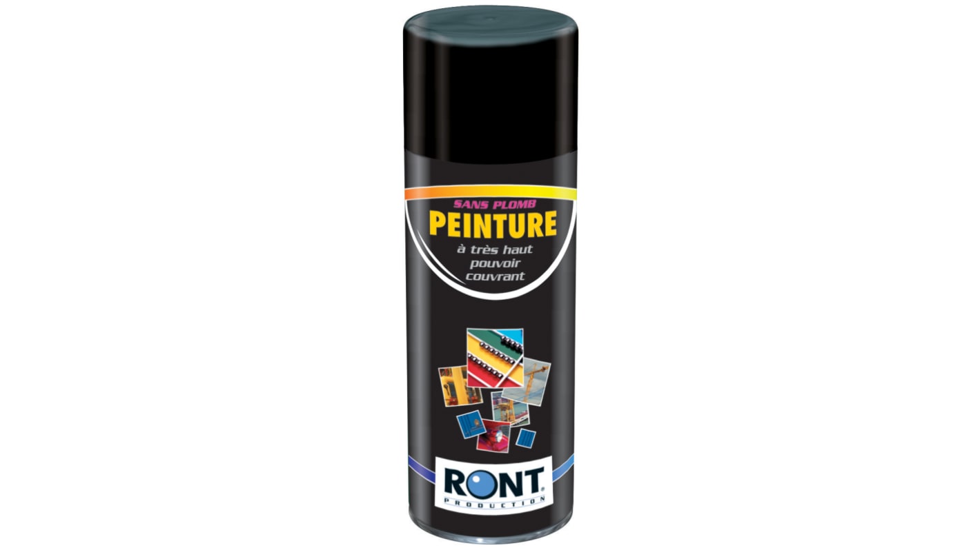 Peinture aérosol Ront Production, Noir RAL 9005 Brillant, 400ml