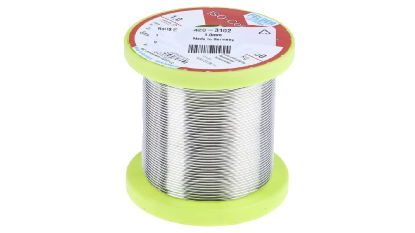 Felder Lottechnik Wire, 1mm Lead Free Solder, 217°C Melting Point