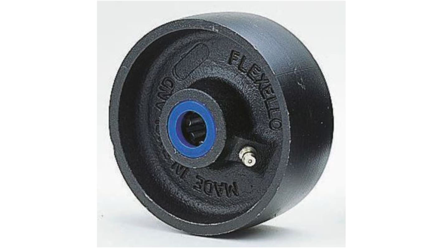 Flexello 减震手推车轮子, Φ100mm, 38mm轮宽, 300kg负载, 铸铁轮胎