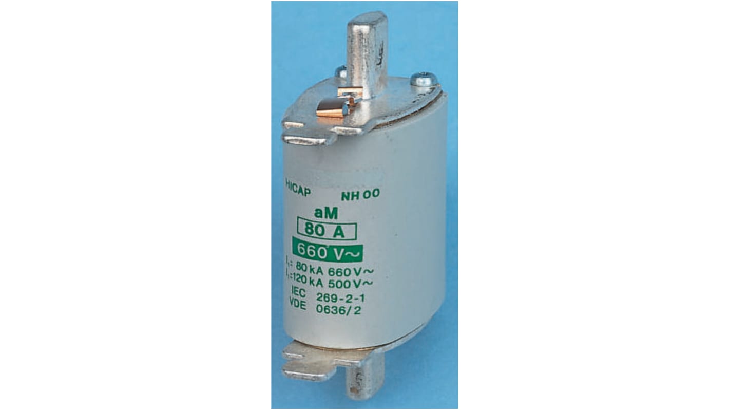 Fusibile con linguette centrate, Mersen, 125A, fusibile 00, standard DINVDE 0636, IEC 60269-2-1, cat. aM 690V ca