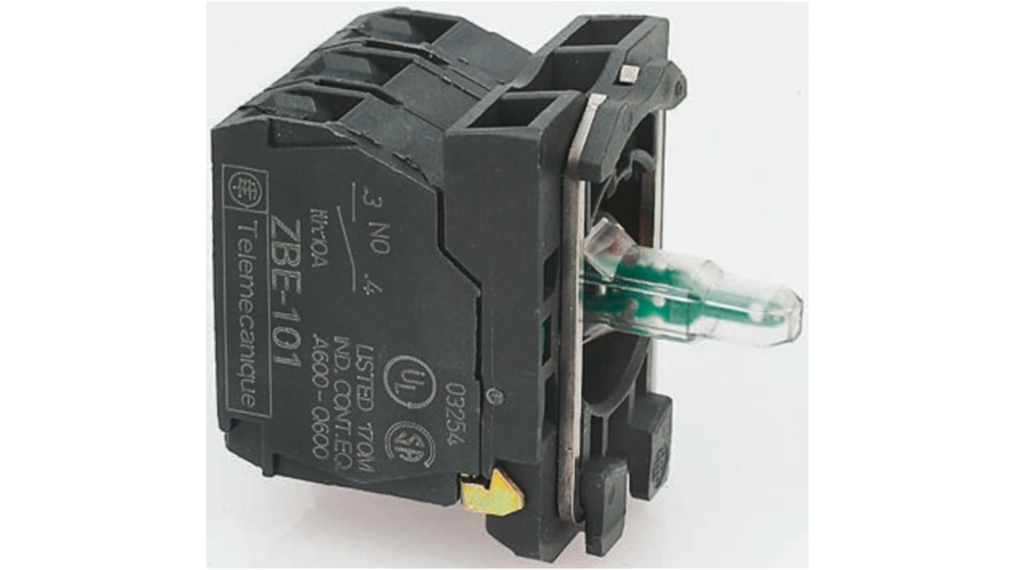 Schneider Electric Harmony XB5 Kontaktblock mit Fassung Anzeigenblock LED, 1 Schließer, 1 Öffner, 24V ac/dc,