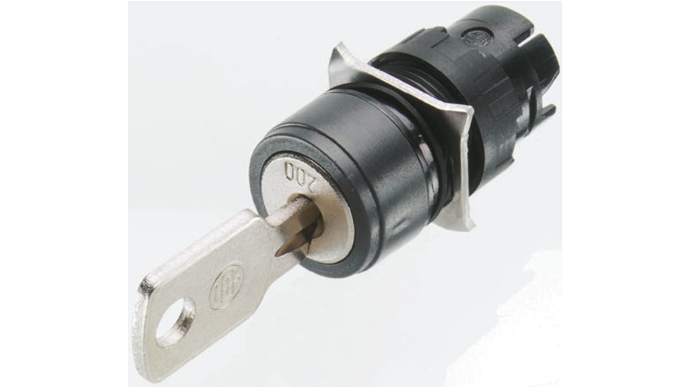 Schneider Electric Ronis钥匙开关头, Φ16mm开孔, 2档位, 闭锁型操作, 2条钥匙, IP65, Harmony XB6系列