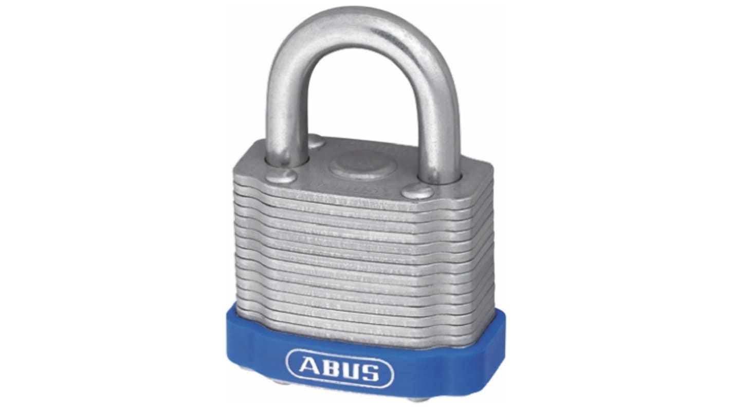 ABUS Key Weatherproof Steel Padlock, 8.8mm Shackle, 53mm Body