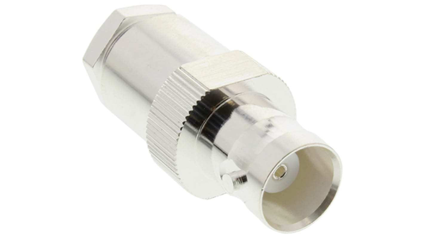 TE Connectivity BNC连接器母座, 50Ω, 电缆安装, 钳制端接, 直向, 用于RG141 A/U, RG58 C/U线