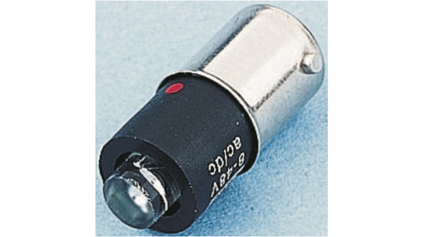 Marl Green LED Indicator Lamp, 8-48V ac/dc, BA9s Base, 4.9mm Diameter, 23000mcd