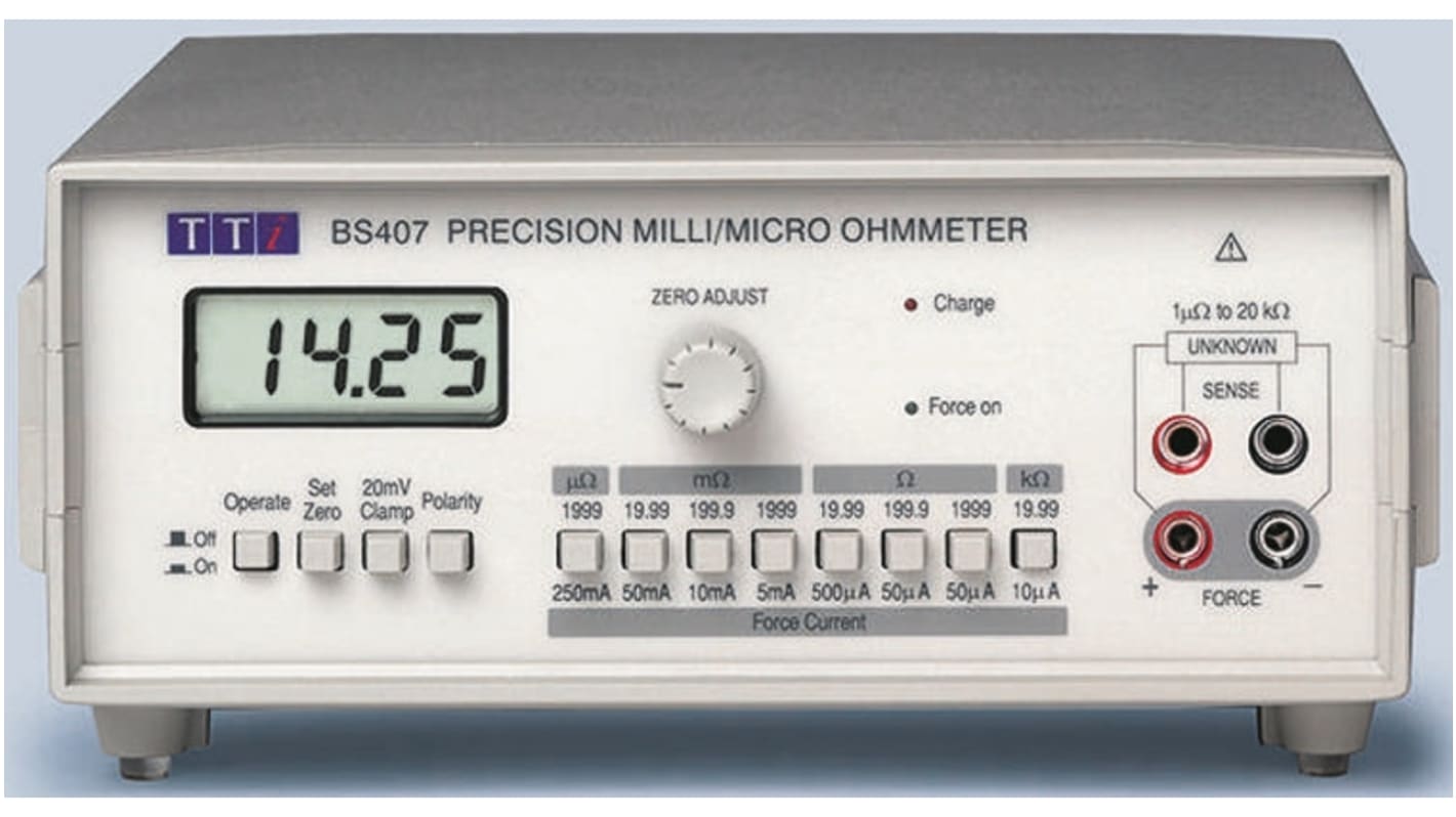 Ohmmetro Aim-TTi BS407 a 4 fili, 20 kΩ max, risoluzione 1μΩ, Cert. ISO