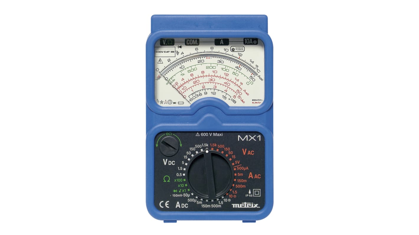 Metrix MX 1 Hand Analog Multimeter, CAT III / 10A ac, 20kΩ