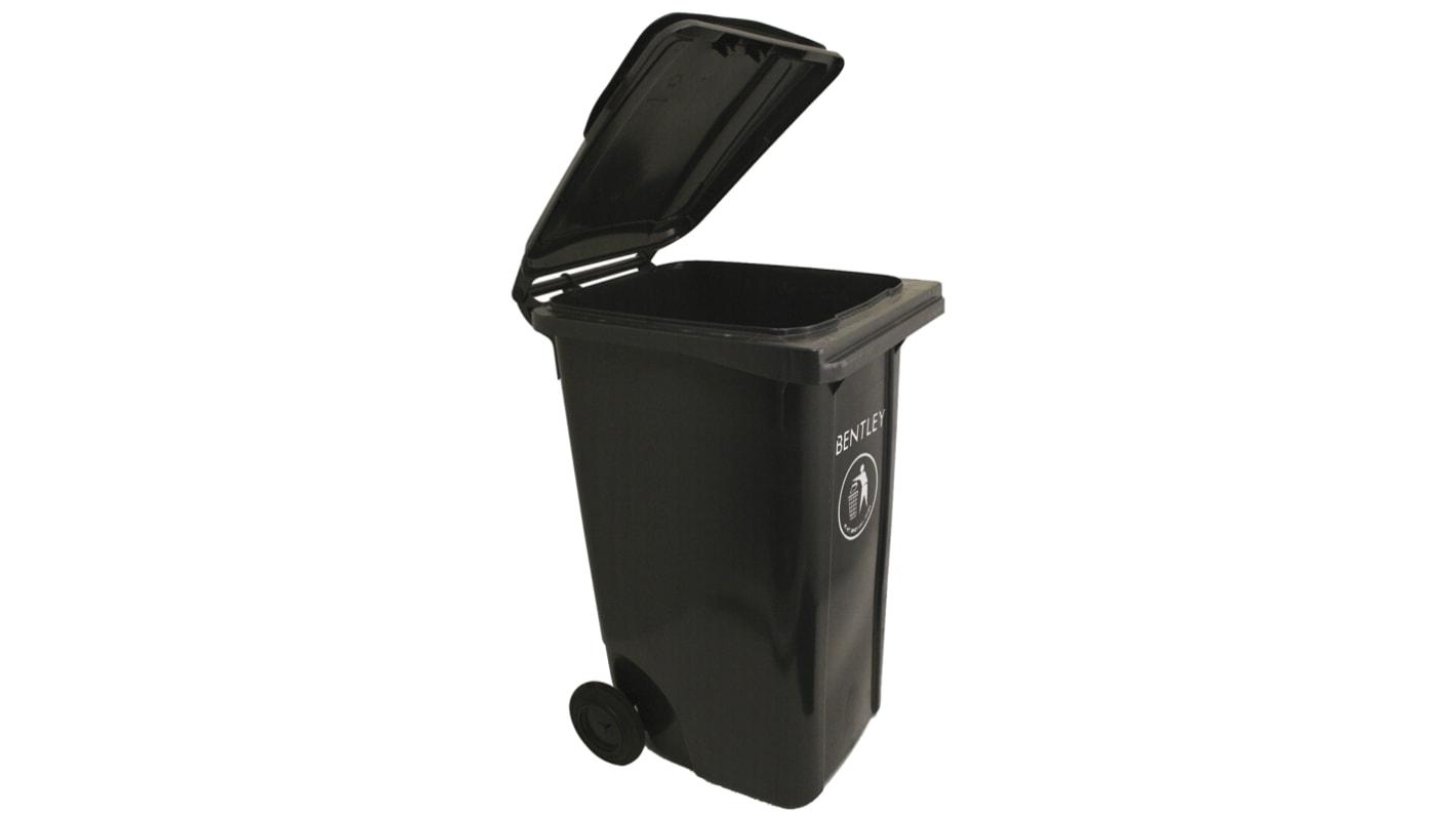 Contenedor RS PRO Negro con tapa basculante de 140L de Plástico