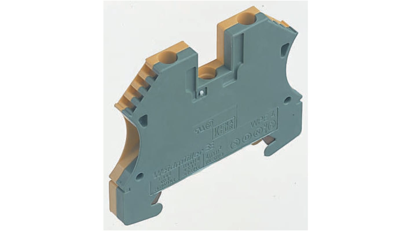Weidmüller 2-Way WPE 4 Earth Block, 10 → 22 AWG Wire, Screw Down, Wemid Housing, ATEX