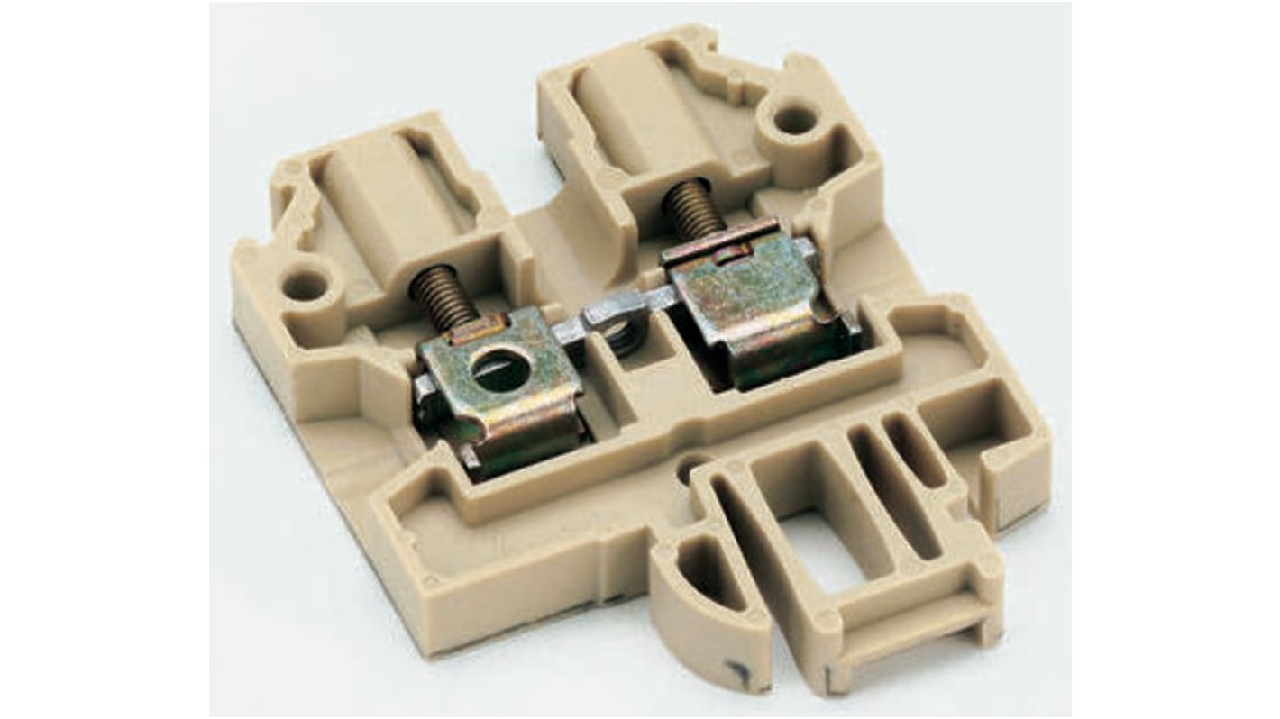 Weidmuller SAK Series Brown Feed Through Terminal Block, 10mm², Single-Level, Screw Termination, ATEX