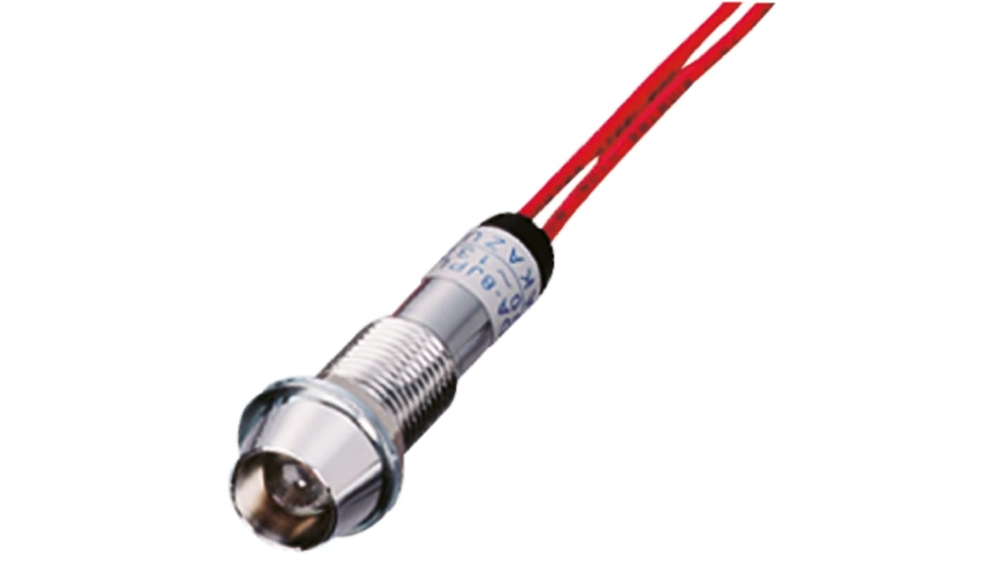 坂詰製作所 表示灯, 100V ac, 赤, 実装ホールサイズ:8.2mm, DA