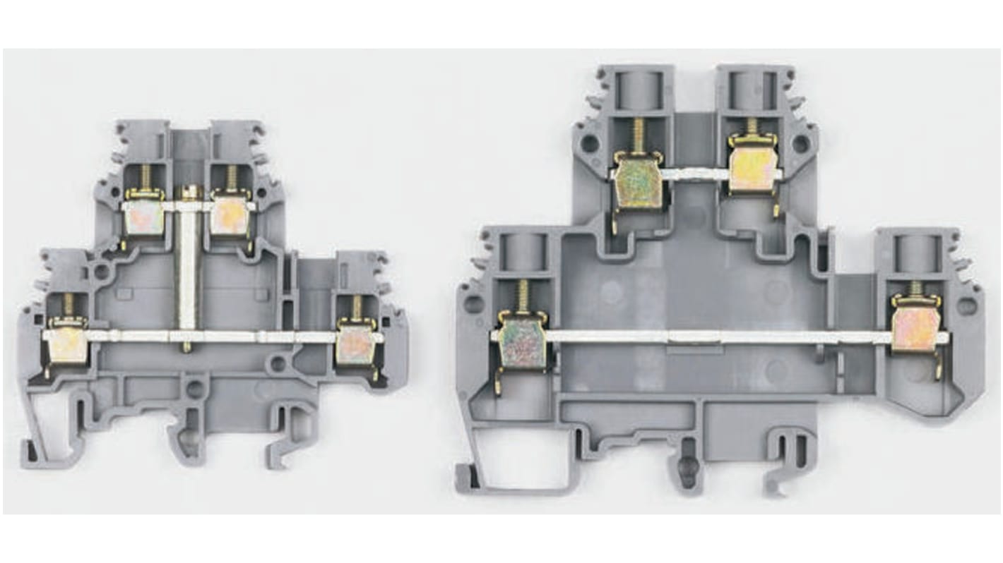 Entrelec SNA Series Grey Double Level Terminal Block, 6mm², Double-Level, Screw Termination