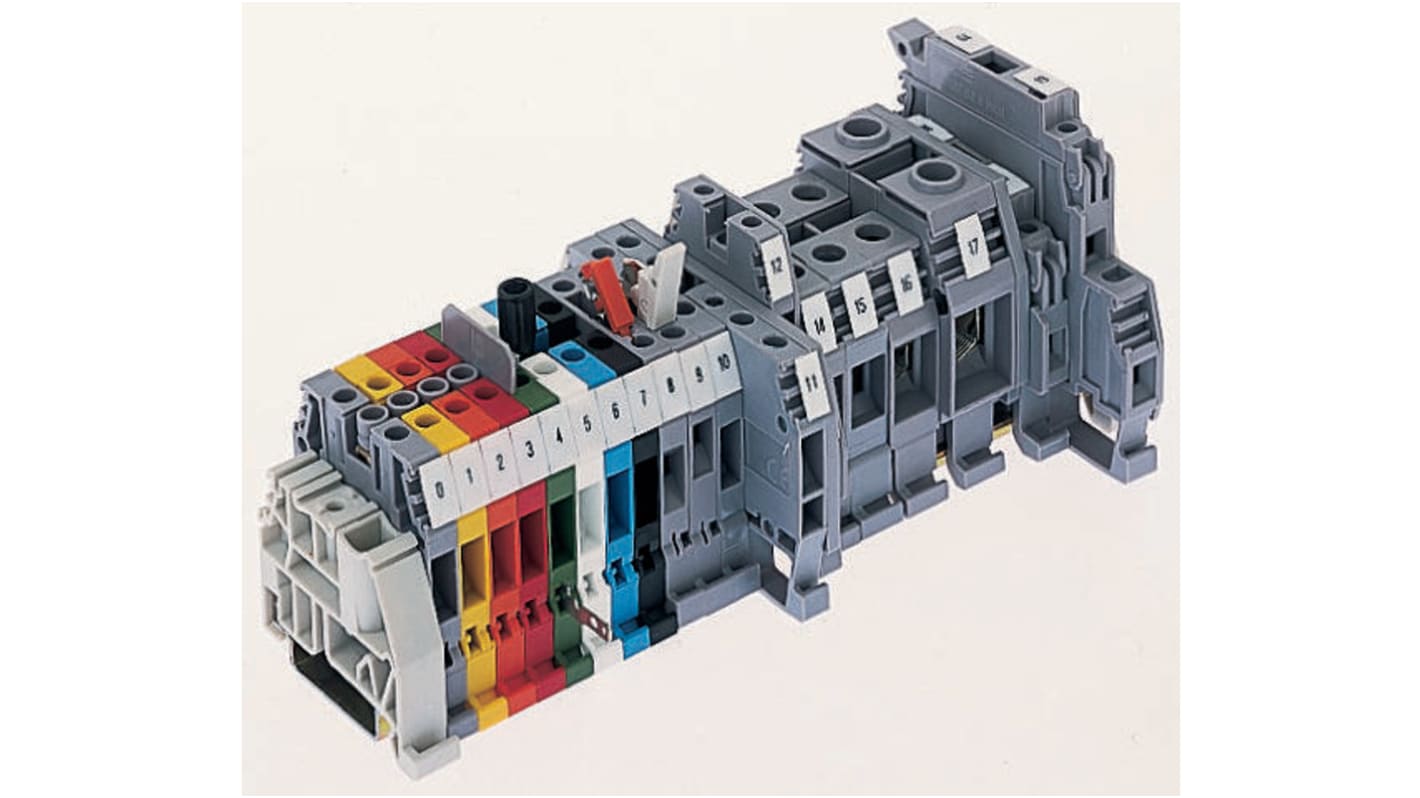 Entrelec SNA Series White DIN Rail Terminal Block, 4mm², Single-Level, Screw Termination