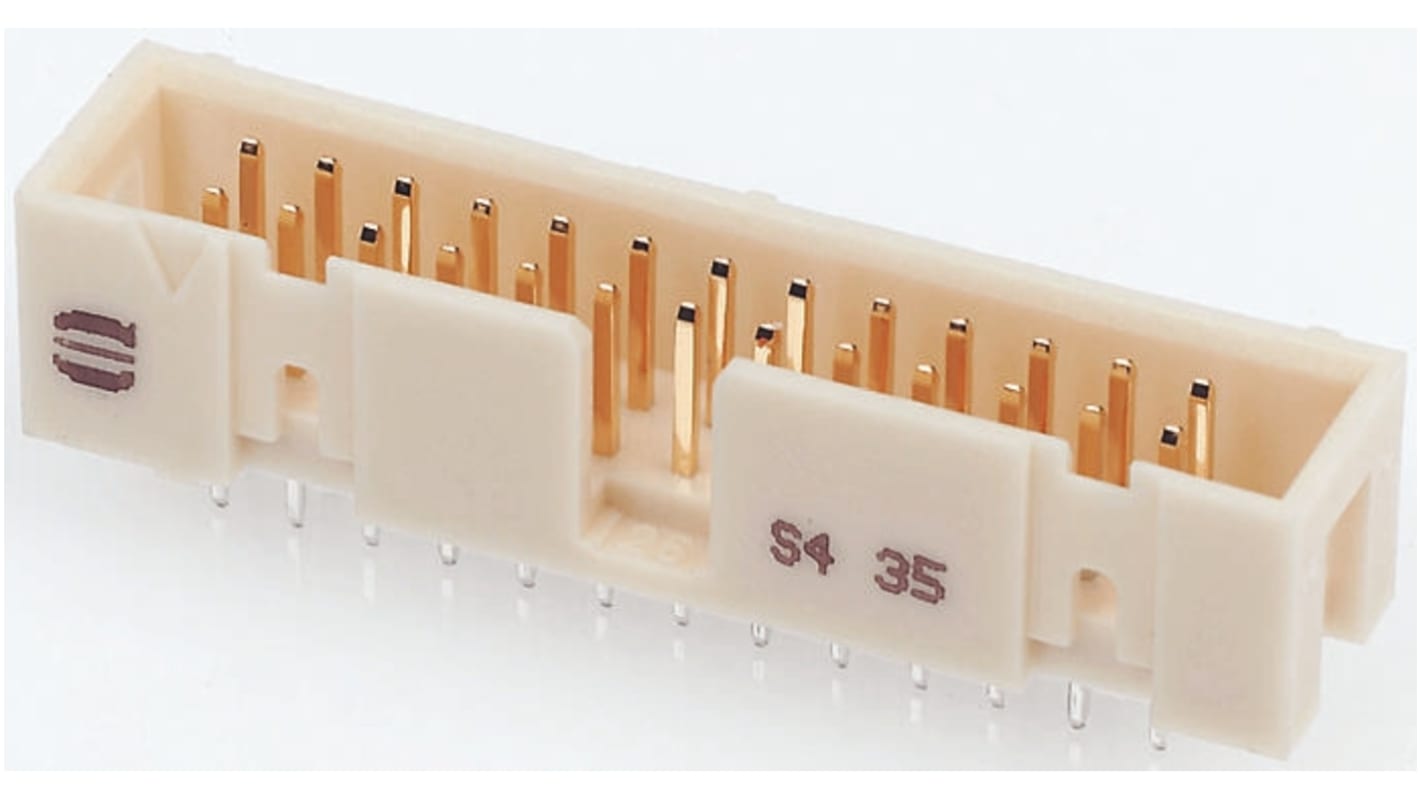 Conector macho para PCB Ángulo de 90° Harting serie SEK 19 de 14 vías, 2 filas, paso 2.54mm, para soldar, Montaje en