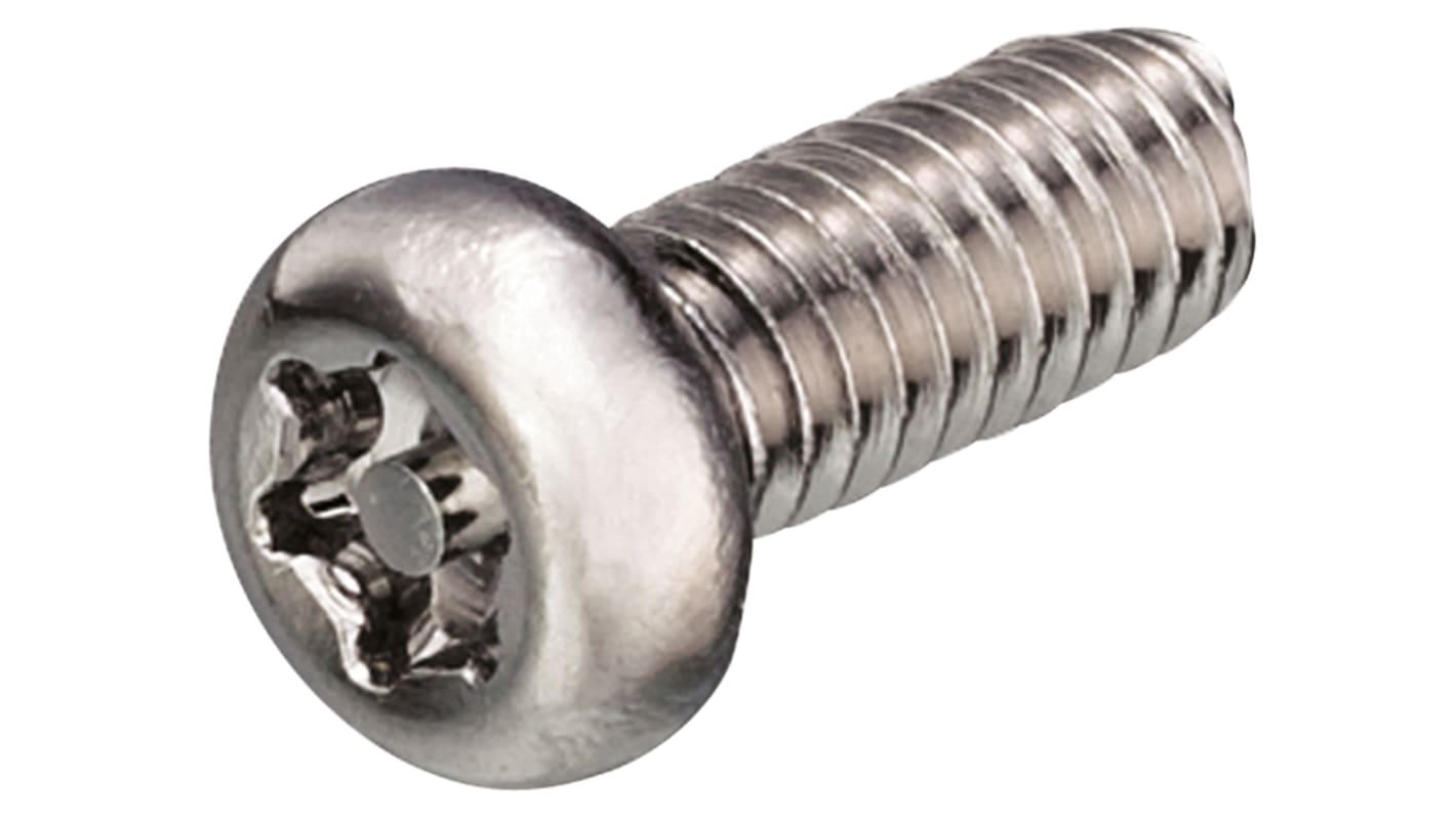 Yahata Neji Chrome Plated Pan Steel Tamper Proof Security Screw, M2 x 6mm