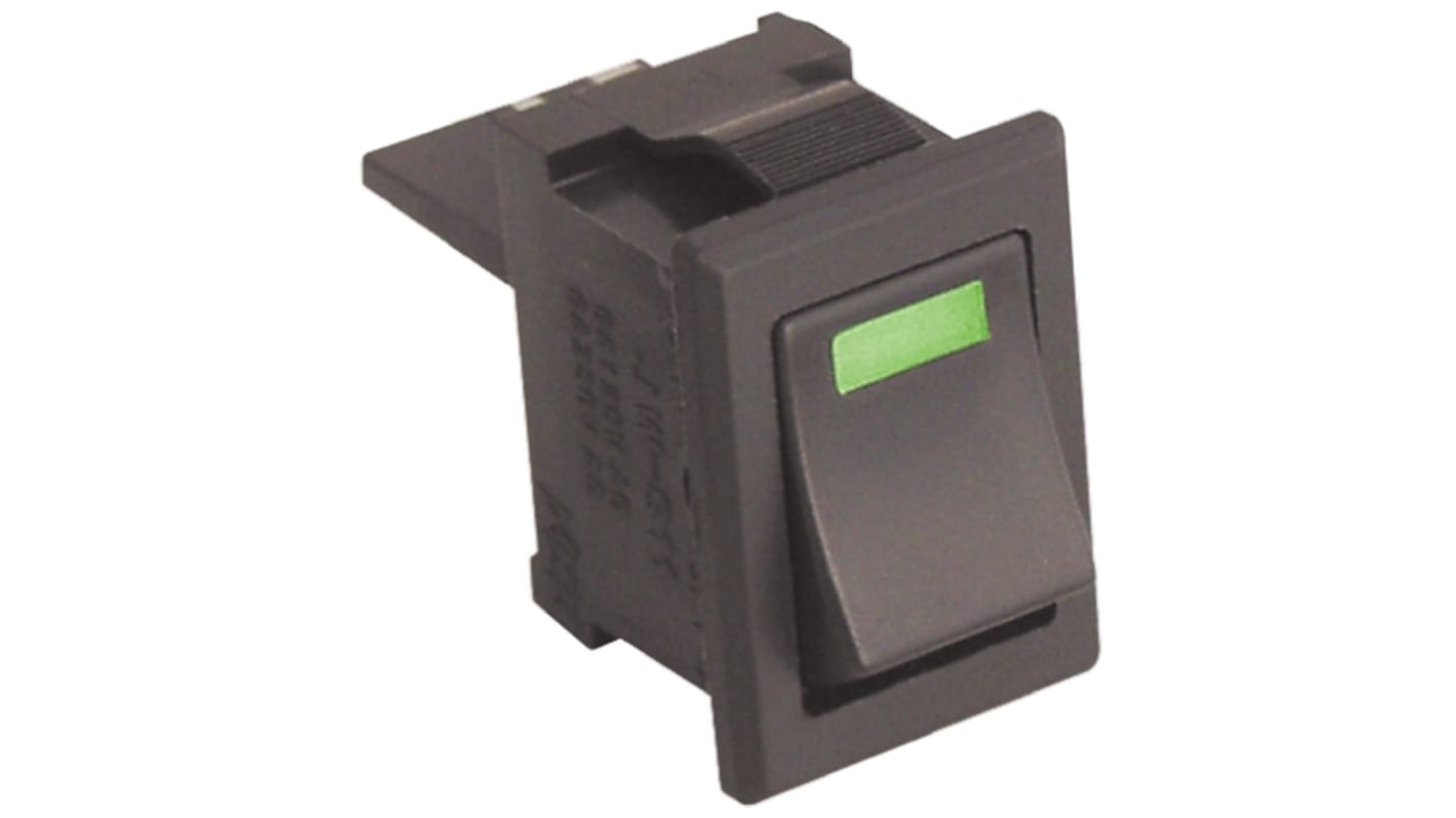 NKK Switches ロッカースイッチ, On-Off, SPST, 125V, 10 A, 照光式, パネルマウント