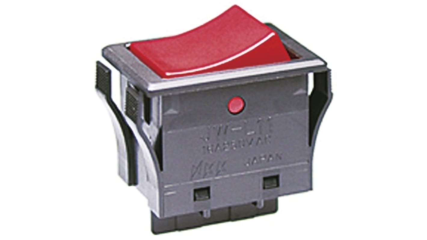 NKK Switches SPST, On-Off Rocker Switch Panel Mount