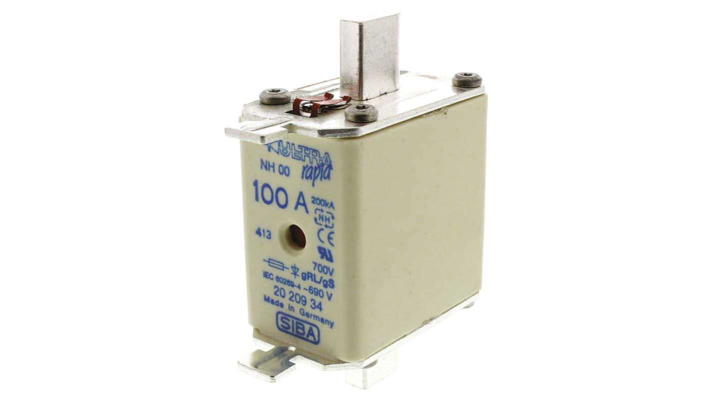 SIBA 100A NH Fuse, NH00, 690V ac