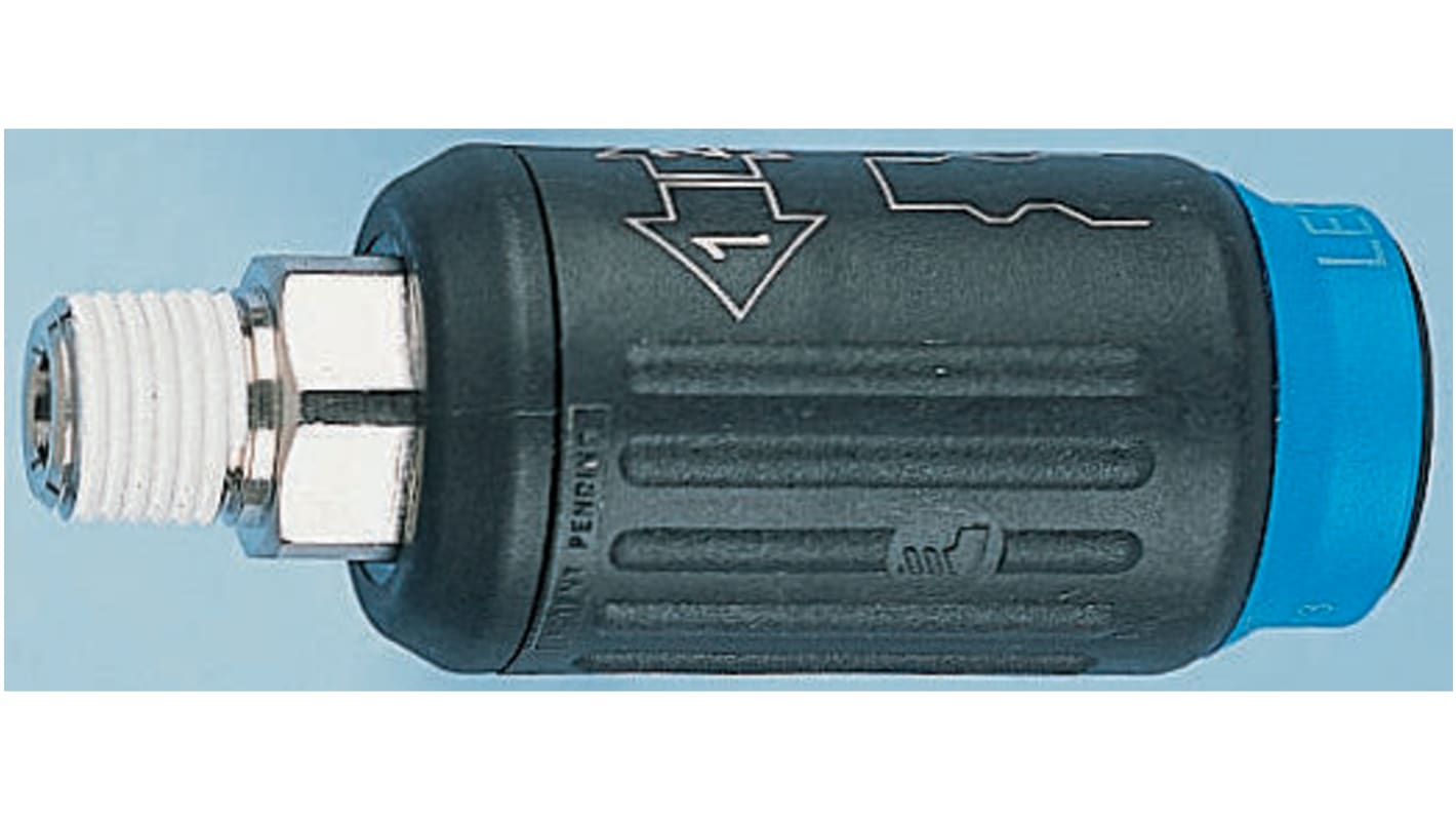 Legris Reinforced Polymer Male Pneumatic Quick Connect Coupling, R 1/4 Male Threaded