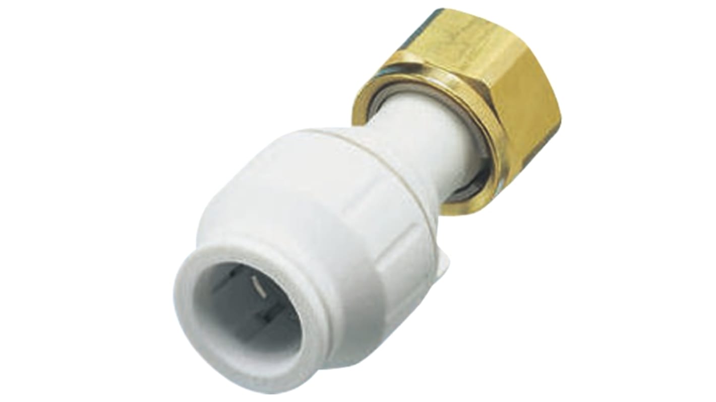 John Guest Plastic Pipe Fitting, Straight Push Fit Tap Adapter, 22mm, BSP 3/4in
