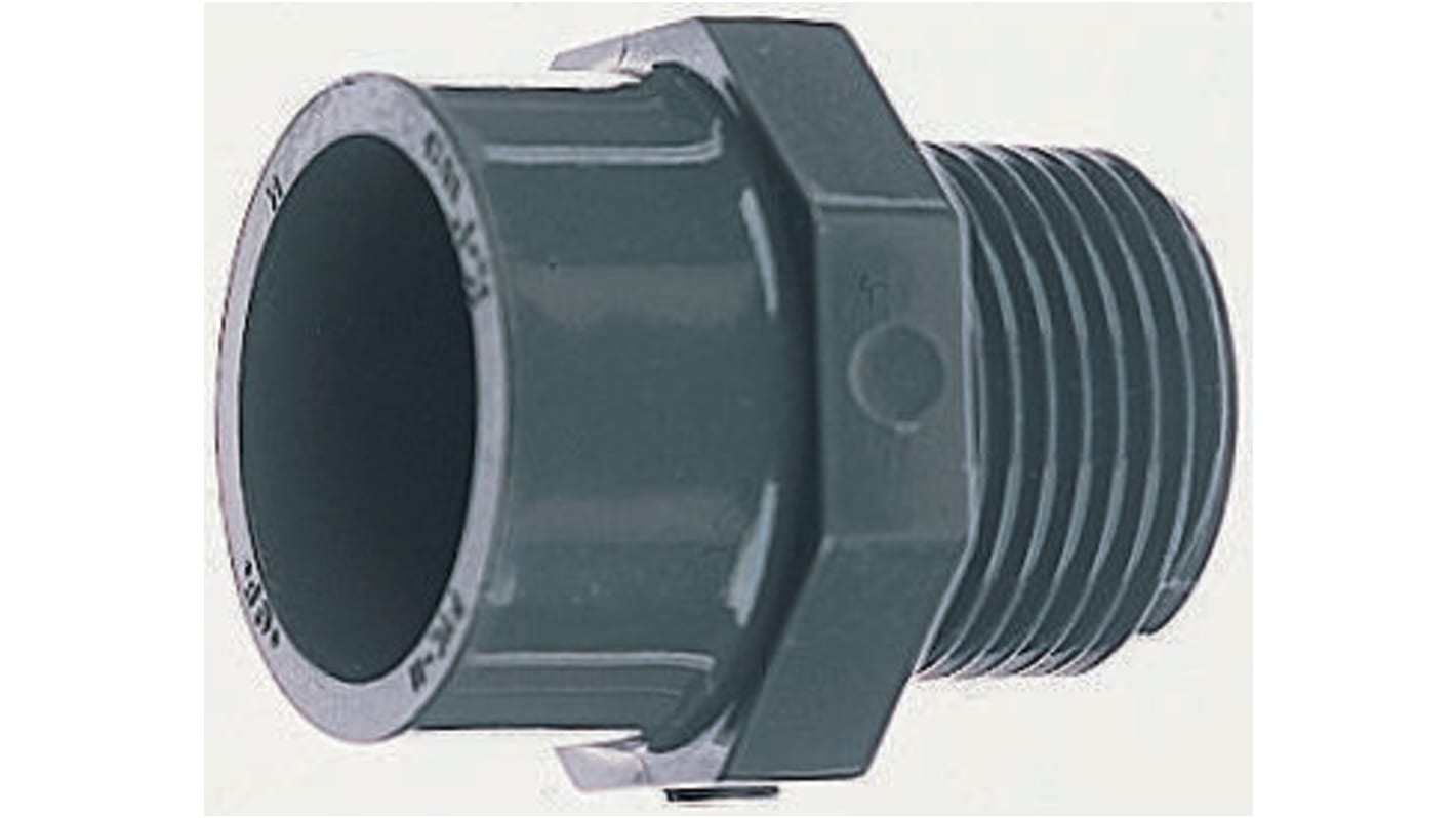 Georg Fischer Plastic Pipe Fitting, Straight Threaded Adapter, 25mm, R 3/4in to Cement 25mm