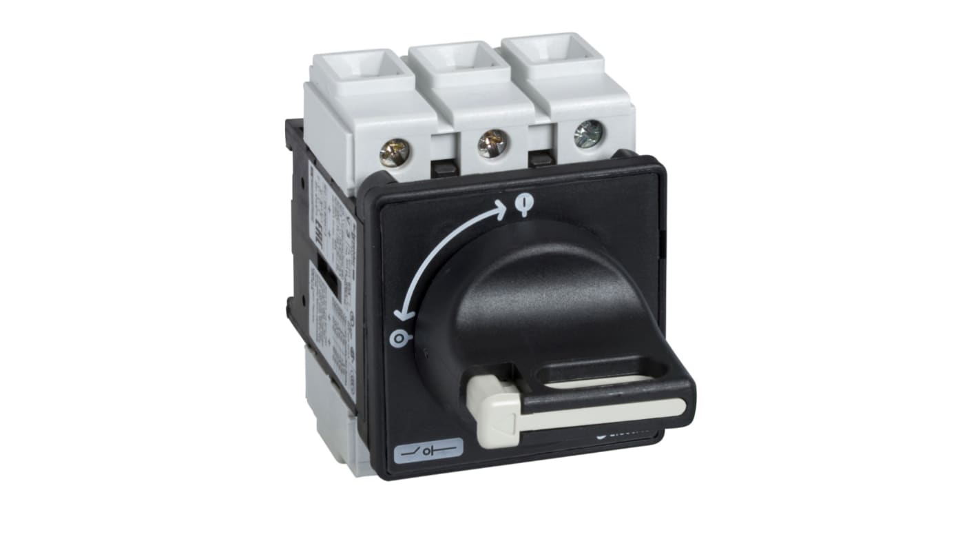 Schneider Electric 12A三相隔离开关, 3P极, 690V 交流, 面板安装, 可挂锁, 黑色把手