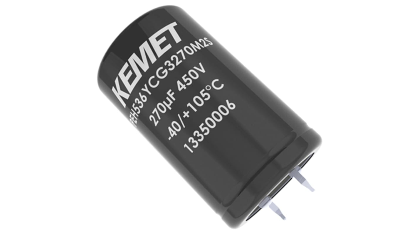 KEMET PEH536 Snap-In Aluminium-Elektrolyt Kondensator 4700μF ±20% / 35V dc, Ø 22mm x 40mm x 40mm, bis 105°C