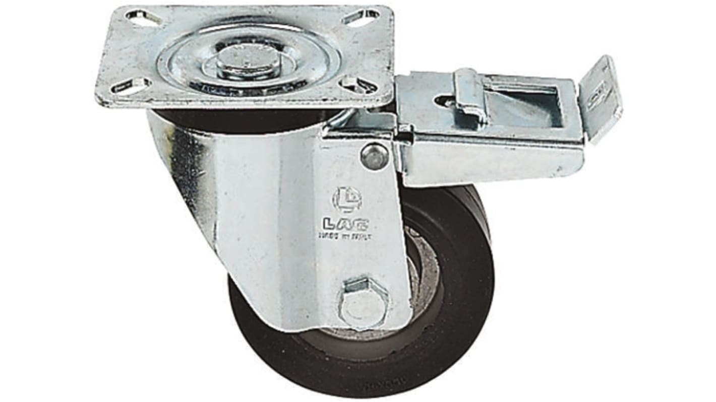 LAG Braked Swivel Castor Wheel, 220kg Capacity, 125mm Wheel