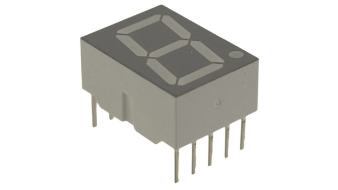 Broadcom LED-Anzeige 7-Segment, Rot 637 nm Zeichenbreite 7.8mm Zeichenhöhe 14.2mm THT