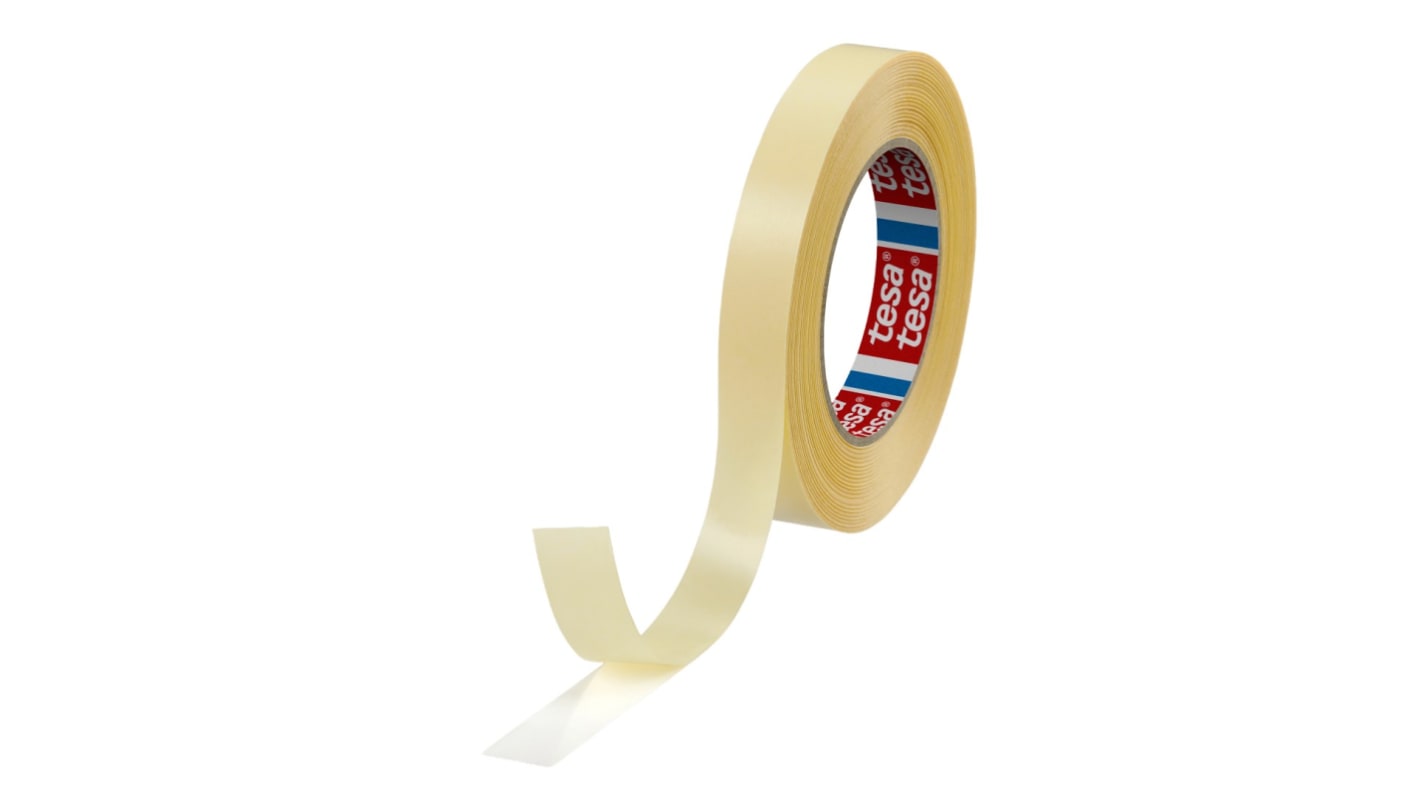 Tesa tesa fix Series 64621 Transparent Double Sided Plastic Tape, 90 Thick, 15 N/cm, PP Backing, 19mm x 50m