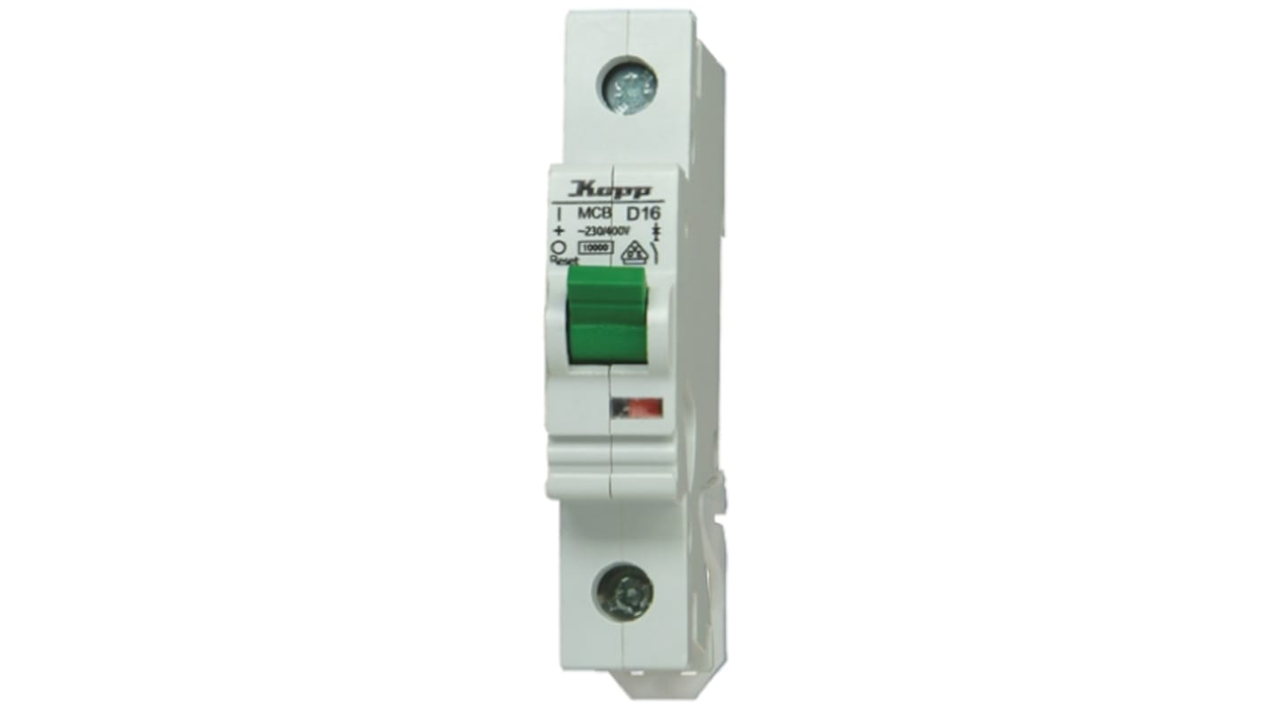 Interruptor automático 1P, 25A, Curva Tipo D, Poder de corte 10 kA 7225.0200.4, Montaje en Carril DIN