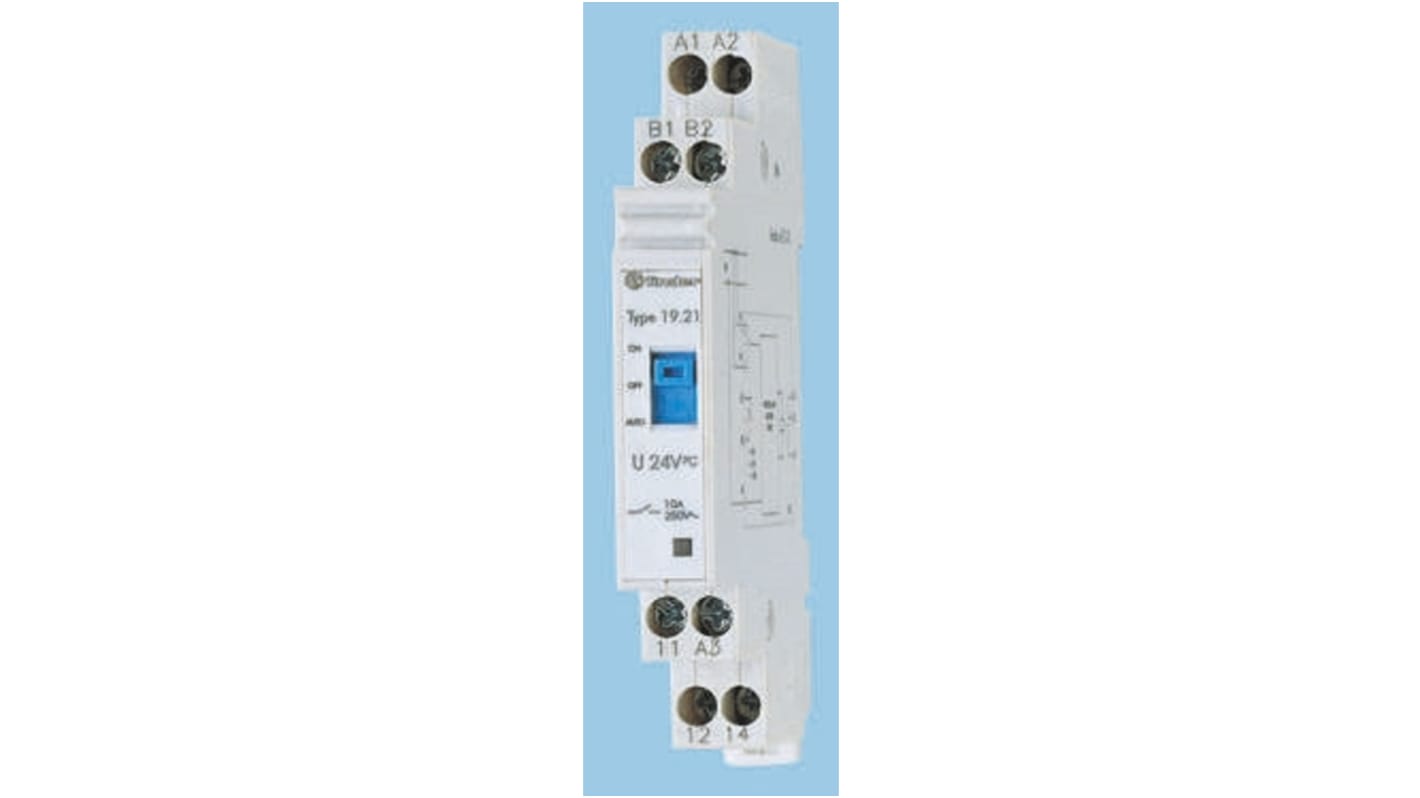 Finder 19 Series Interface Relay, DIN Rail Mount, 24V dc Coil, SPDT