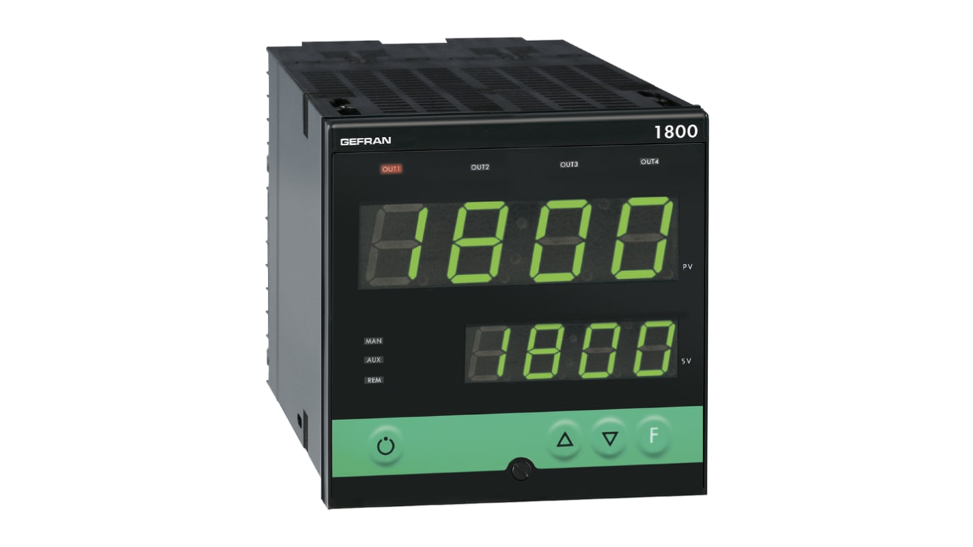 Gefran 1800 PID Temperature Controller, 96 x 96 (1/4 DIN)mm, 4 Output Analogue, Relay, 100 V ac, 240 V ac Supply