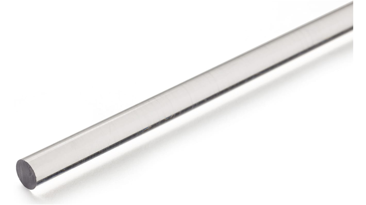 RS PRO Transparent Polycarbonate PC Rod, 1m x 50mm Diameter