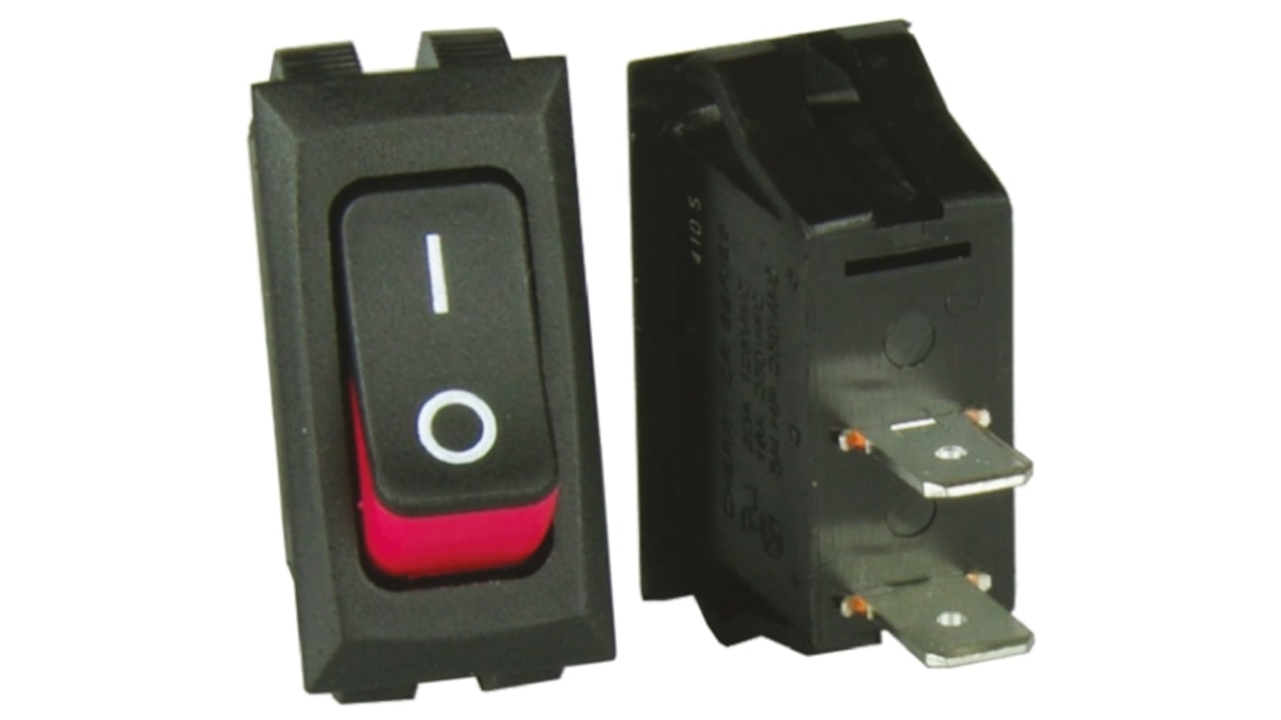 ZF SPST, On-None-Off Rocker Switch Panel Mount