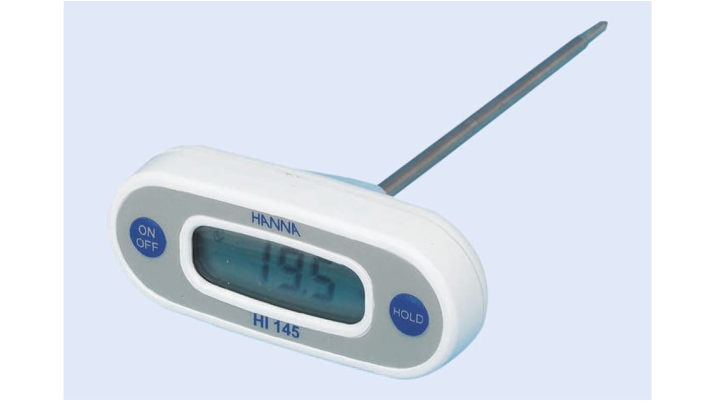 Hanna Instruments HI 145 Wired Digital Thermometer for Food Industry, Industrial Use, 1 Input(s), +220°C Max, ±0.3 °C