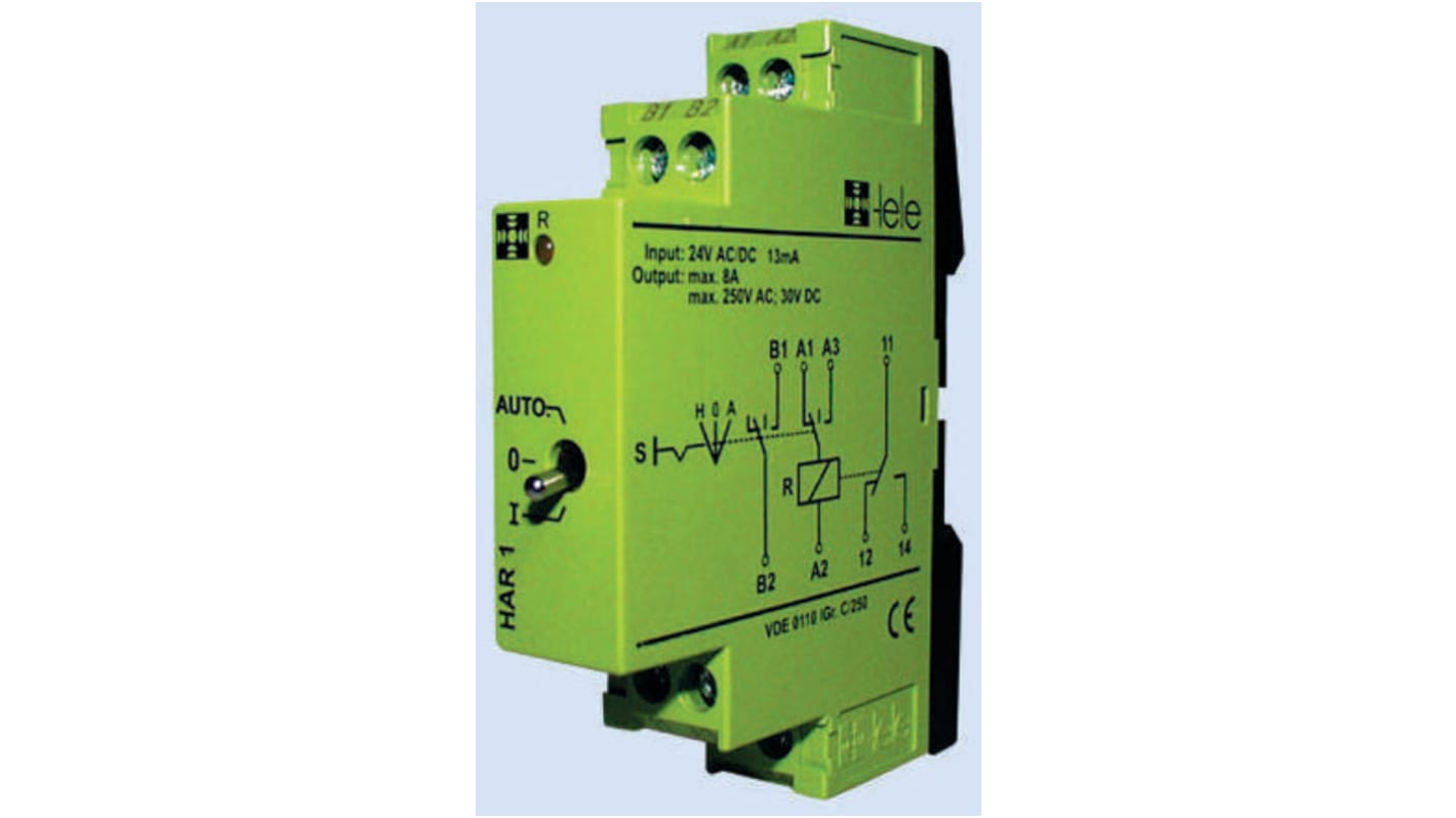 Tele OCTO Series DIN Rail Mount Timer Relay