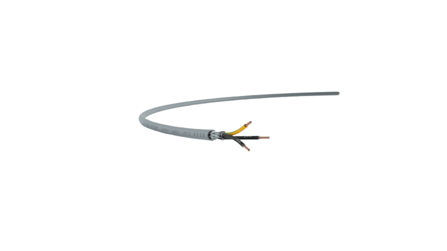 Lapp ÖLFLEX CLASSIC 115 CY Control Cable, 5 Cores, 2.5 mm², CY, Screened, 50m, Grey PVC Sheath, 13 AWG