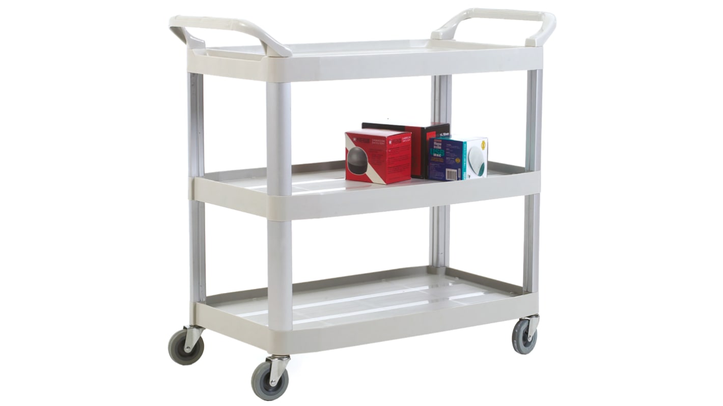 RS PRO Trolley mit 3 Ebenen, Kunststoff Rahmen, 1030 x 510mm, max. 120kg, 960mm