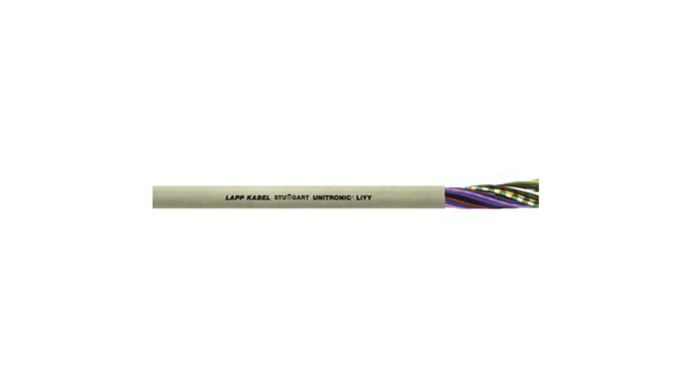 Cable de datos LiYY Lapp UNITRONIC LiYY de 8 conductores, 0,34 mm², 22 AWG, long. 100m, Ø ext. 7.1mm, funda de PVC Gris