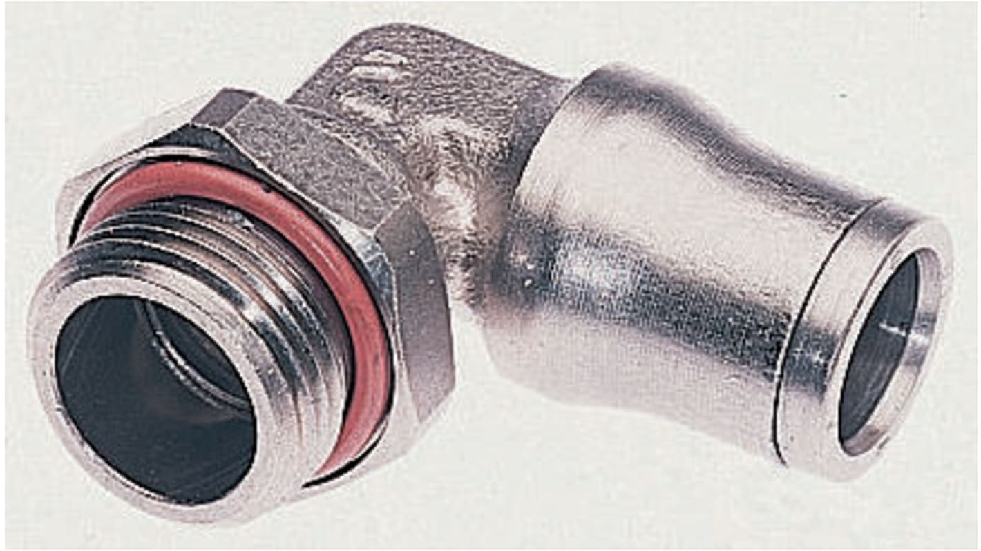 Legris LF3600 Series Elbow Threaded Adaptor, G 1/2 Male to Push In 12 mm, Threaded-to-Tube Connection Style