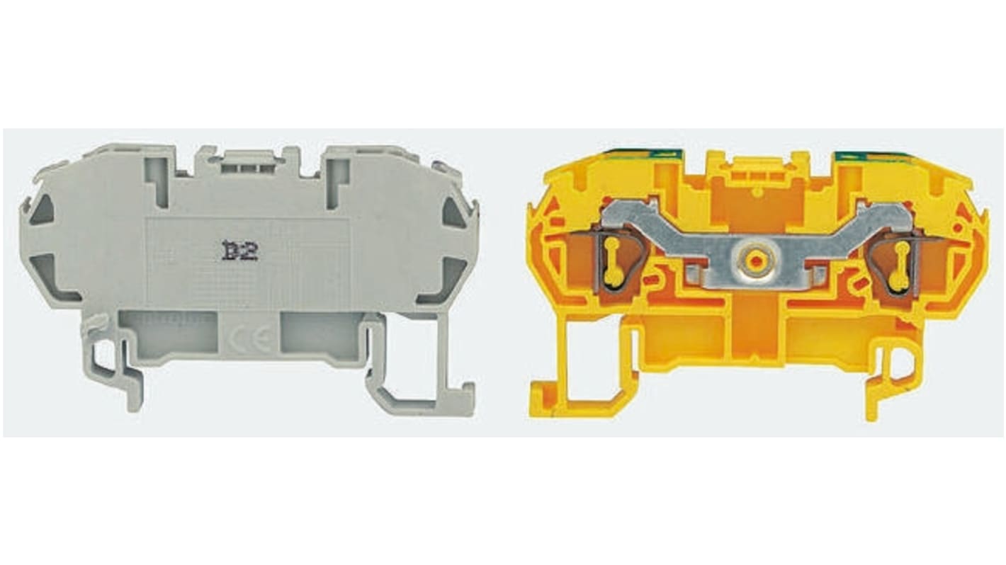 Entrelec D Series Grey Fused DIN Rail Terminal, 2.5mm², Double-Level, Spring Clamp Termination, Fused