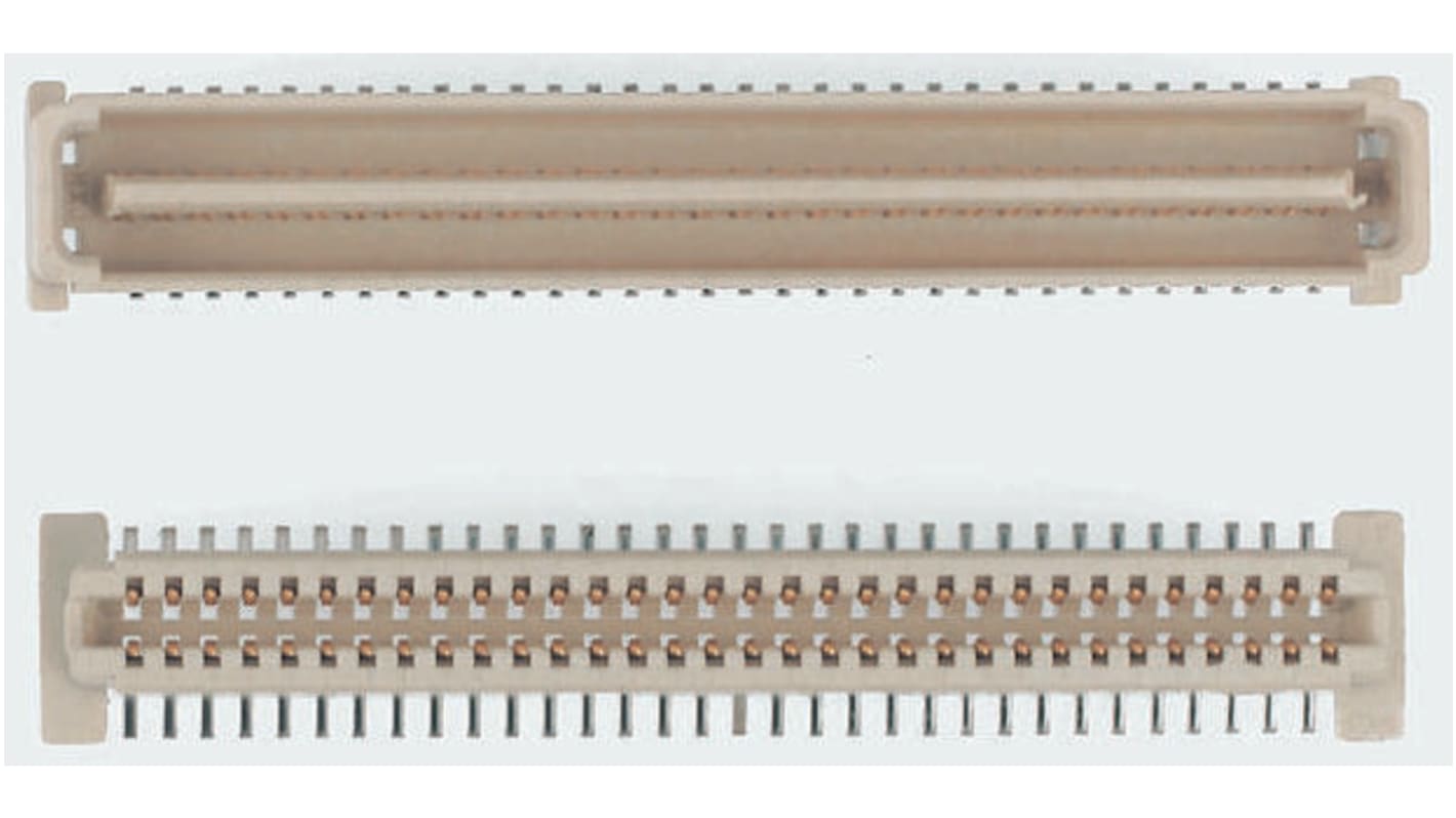 Molex PMC Mezzanine Series Straight Surface Mount PCB Header, 64 Contact(s), 1.0mm Pitch, 2 Row(s), Shrouded