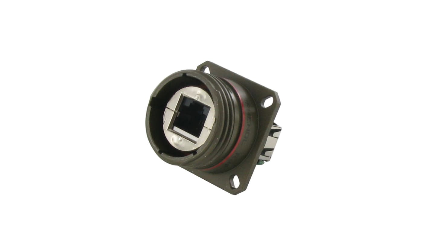 Amphenol Socapex RJFTV Series Female RJ45 Connector, Panel Mount, Cat5e Straight 1 Port 8 -Way