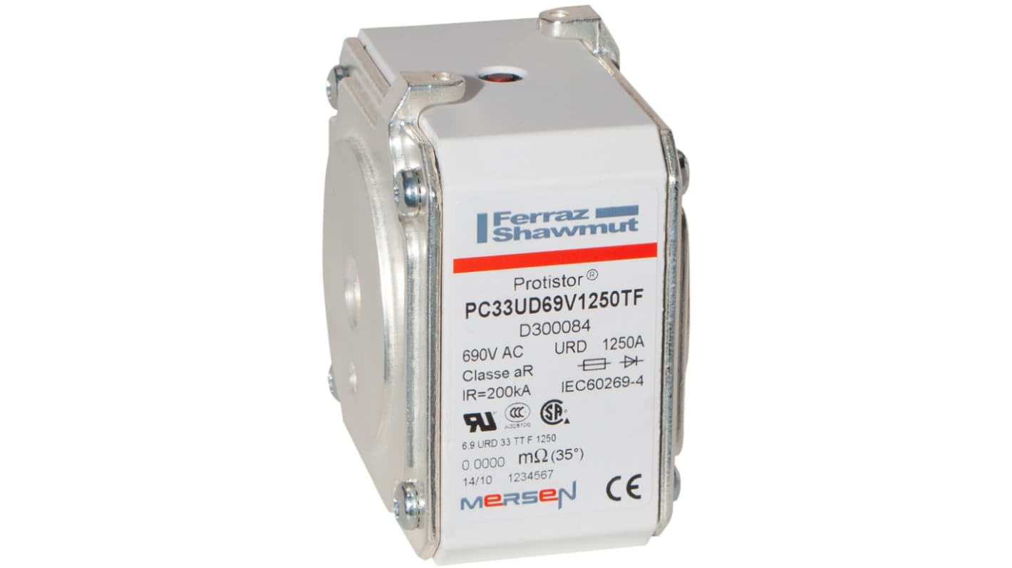 Mersen 1.25kA size 33 FF Square Body Fuse, aR, 700V