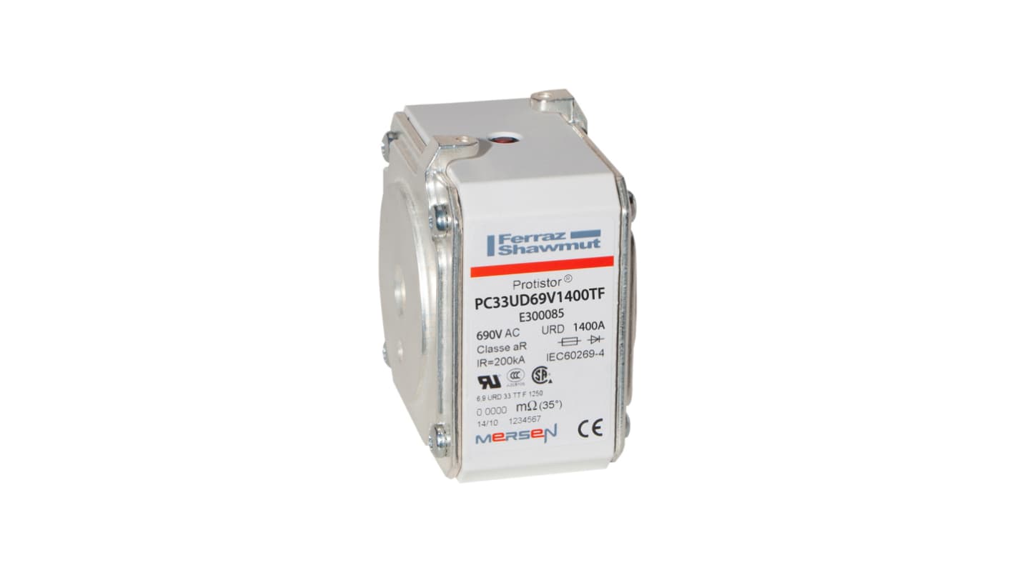 Mersen 1.4kA size 33 FF Square Body Fuse, aR, 700V
