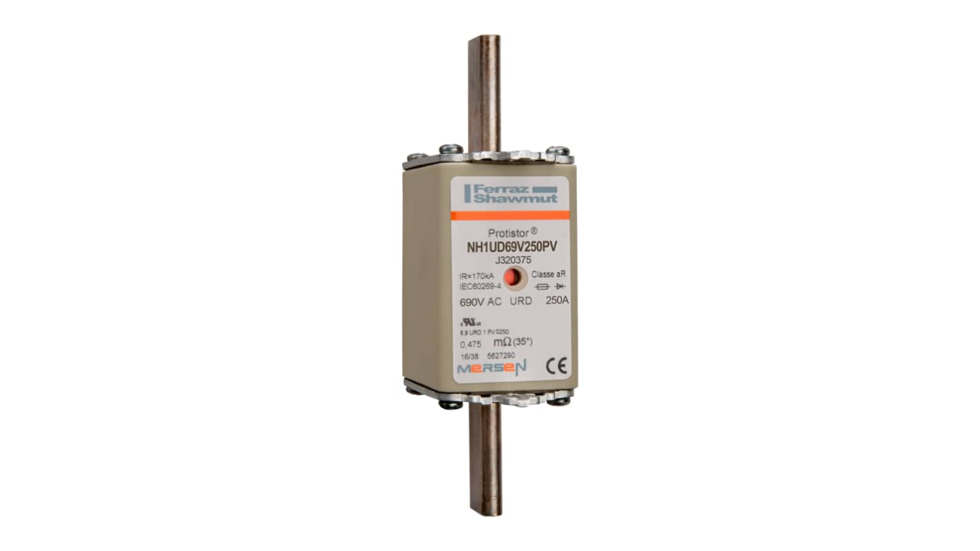 Mersen 250A NH Fuse, NH1, 690V ac